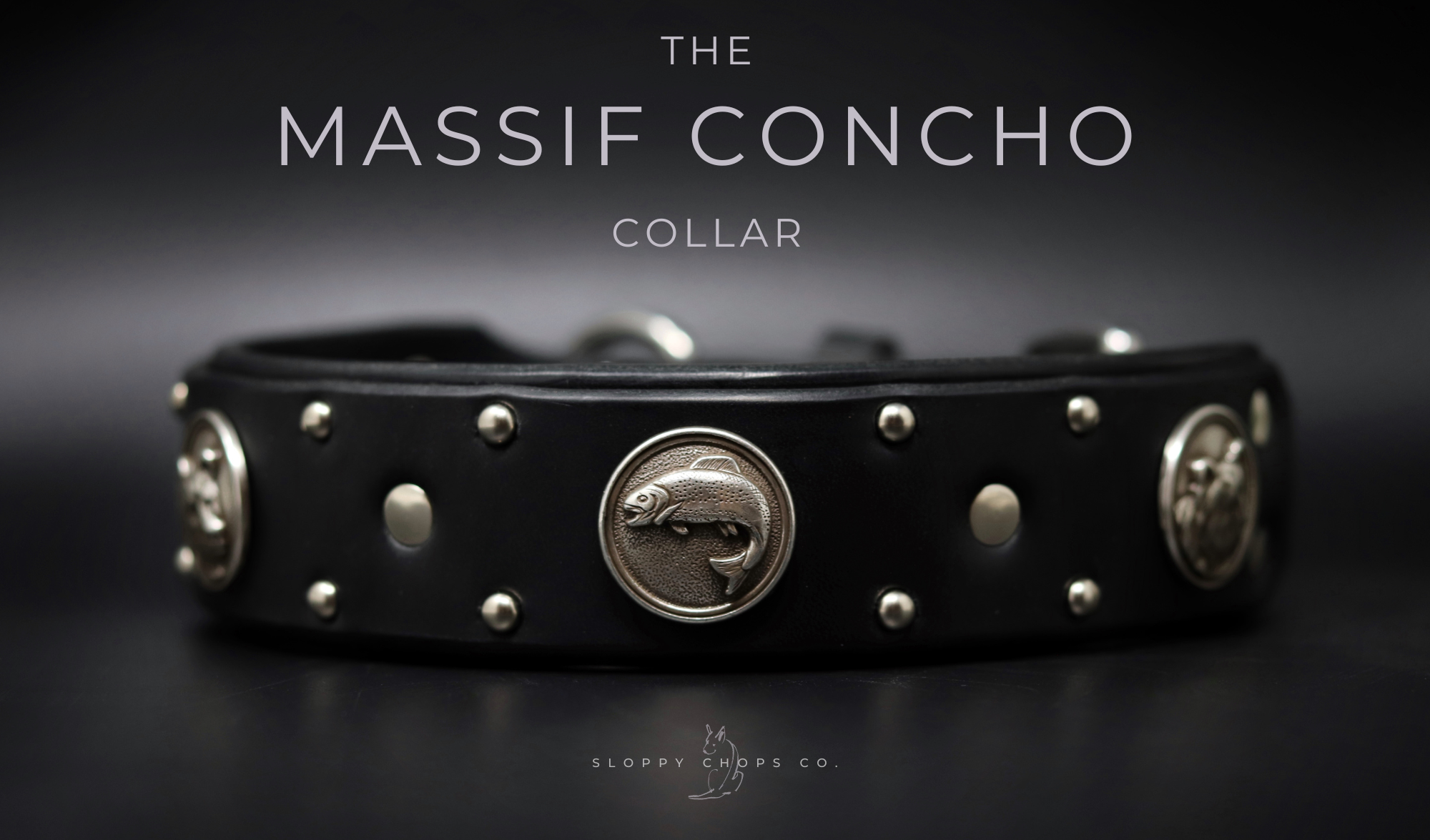 The 'Massif Concho' Leather Collar (1.5