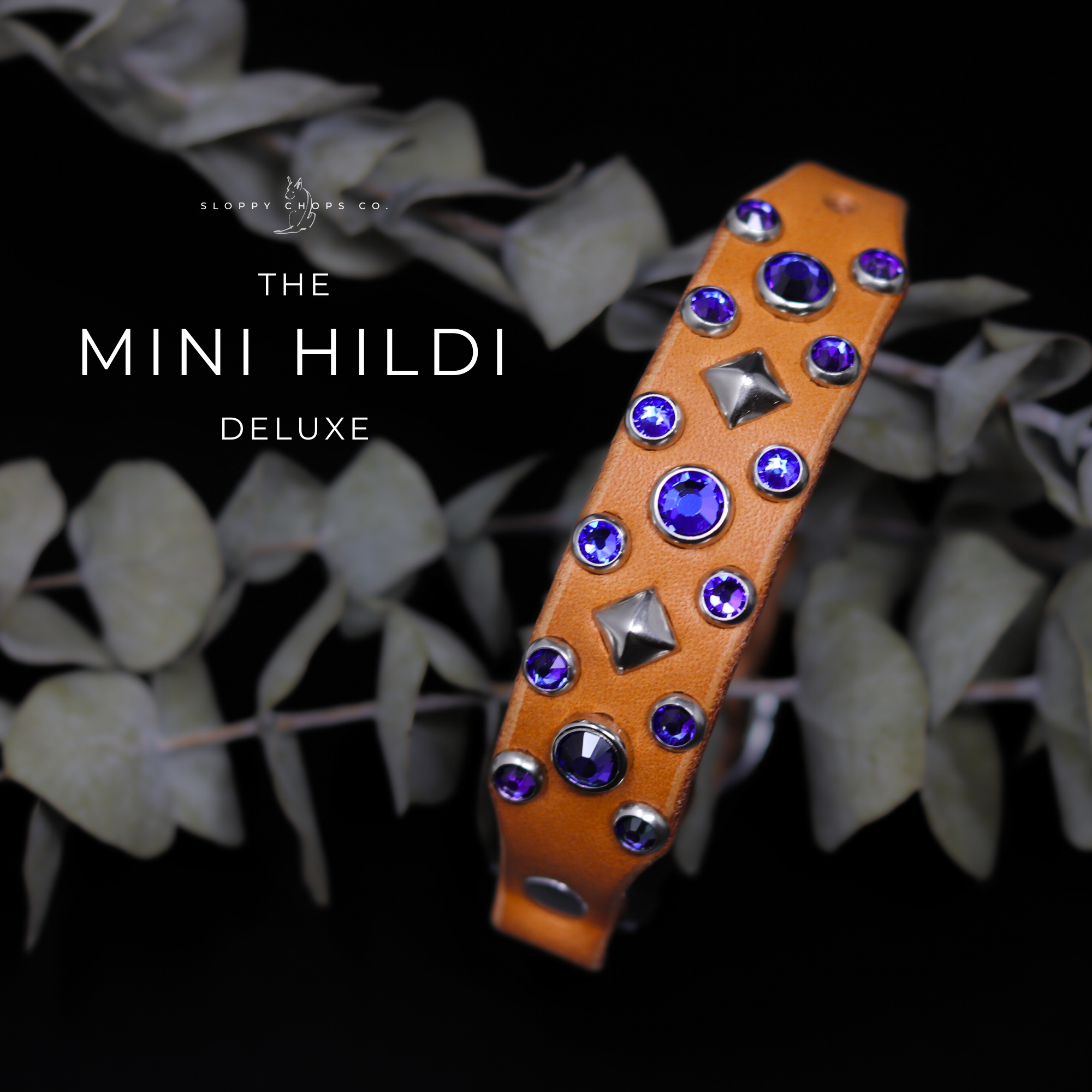 The 'Mini Hildi Deluxe' Leather Collar (3/4