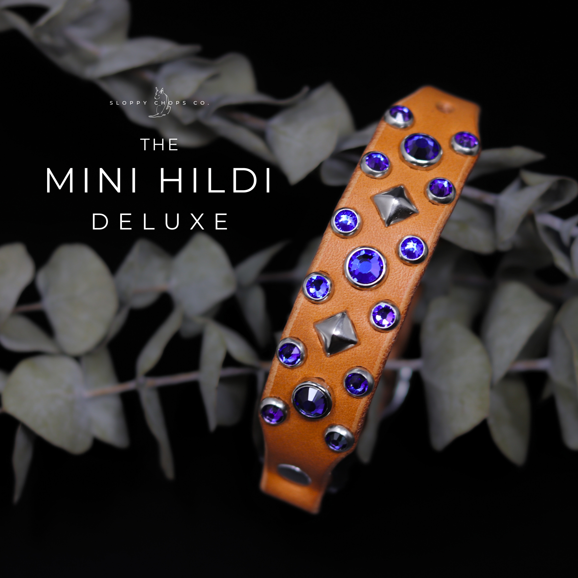 The 'Mini Hildi Deluxe' Leather Collar (3/4