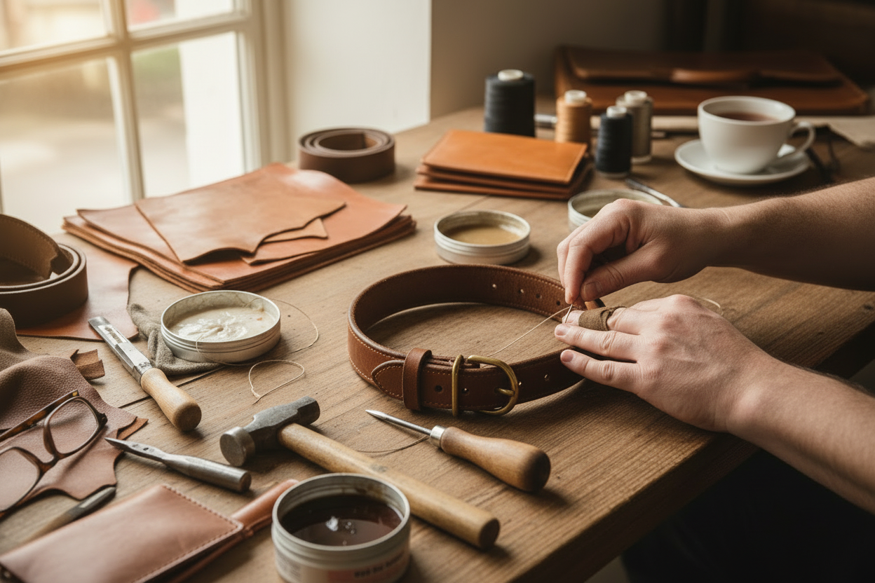 change item being worked on to a leather dog collar